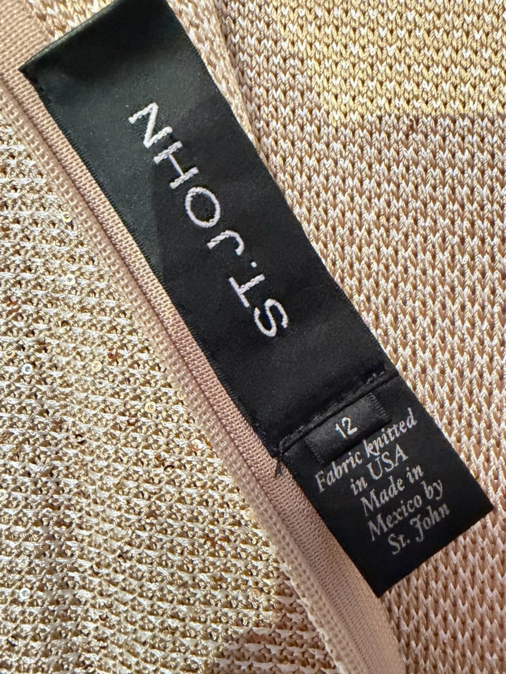 St. John Metallic Knit Jacket in Blush Gold